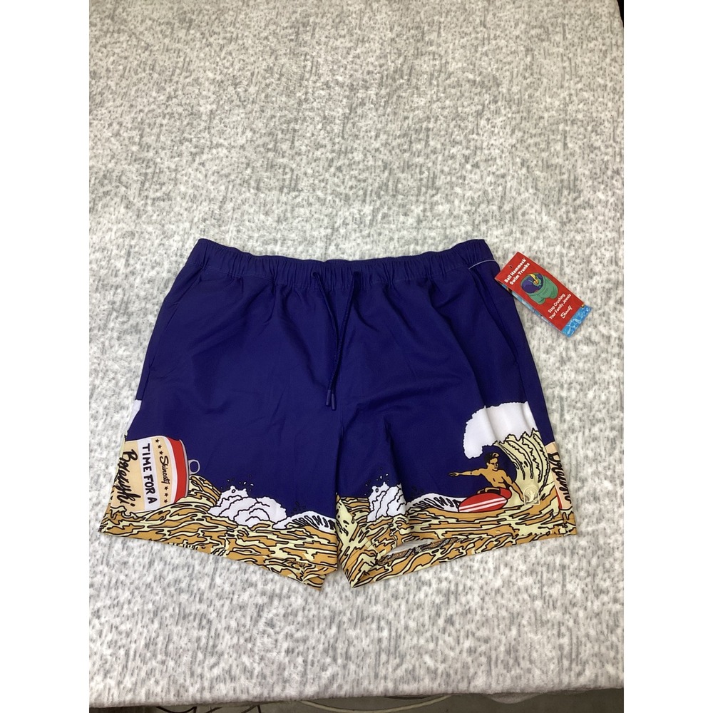 Shinesty Ball Hammock Swim Trunks The Tidal Lager Purple Beer Surfer Mens L NEW